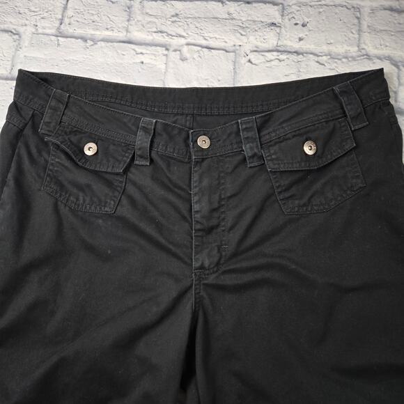 Riders Women's Denim Shorts Black Tabbed Cuff size 16M Small Button Flap Pockets - Picture 4 of 11